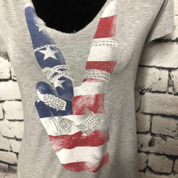 American Rebel Tops - American Rebel Patriotic Peace choker t-shirt S
